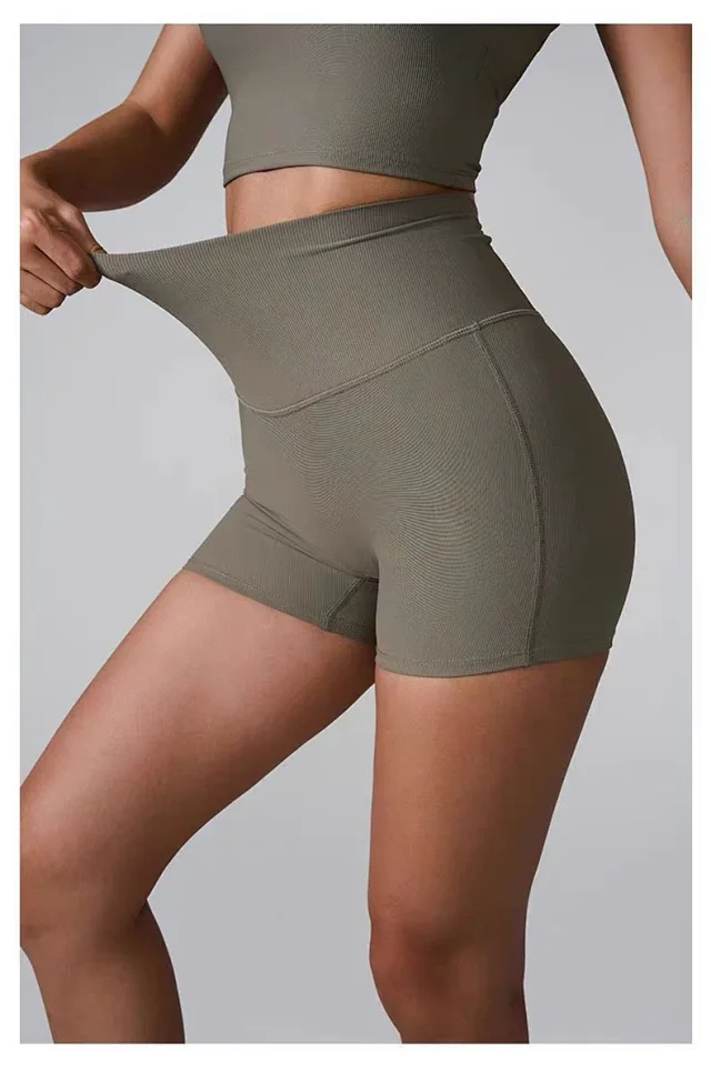 Alo Yoga Shorts High-waisted crossover-back cutout biker product detail image 21