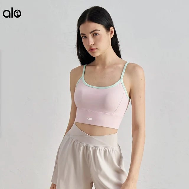 Alo Underwear Contrast-Trim Spaghetti-Strap Sports Bra product detail image 1