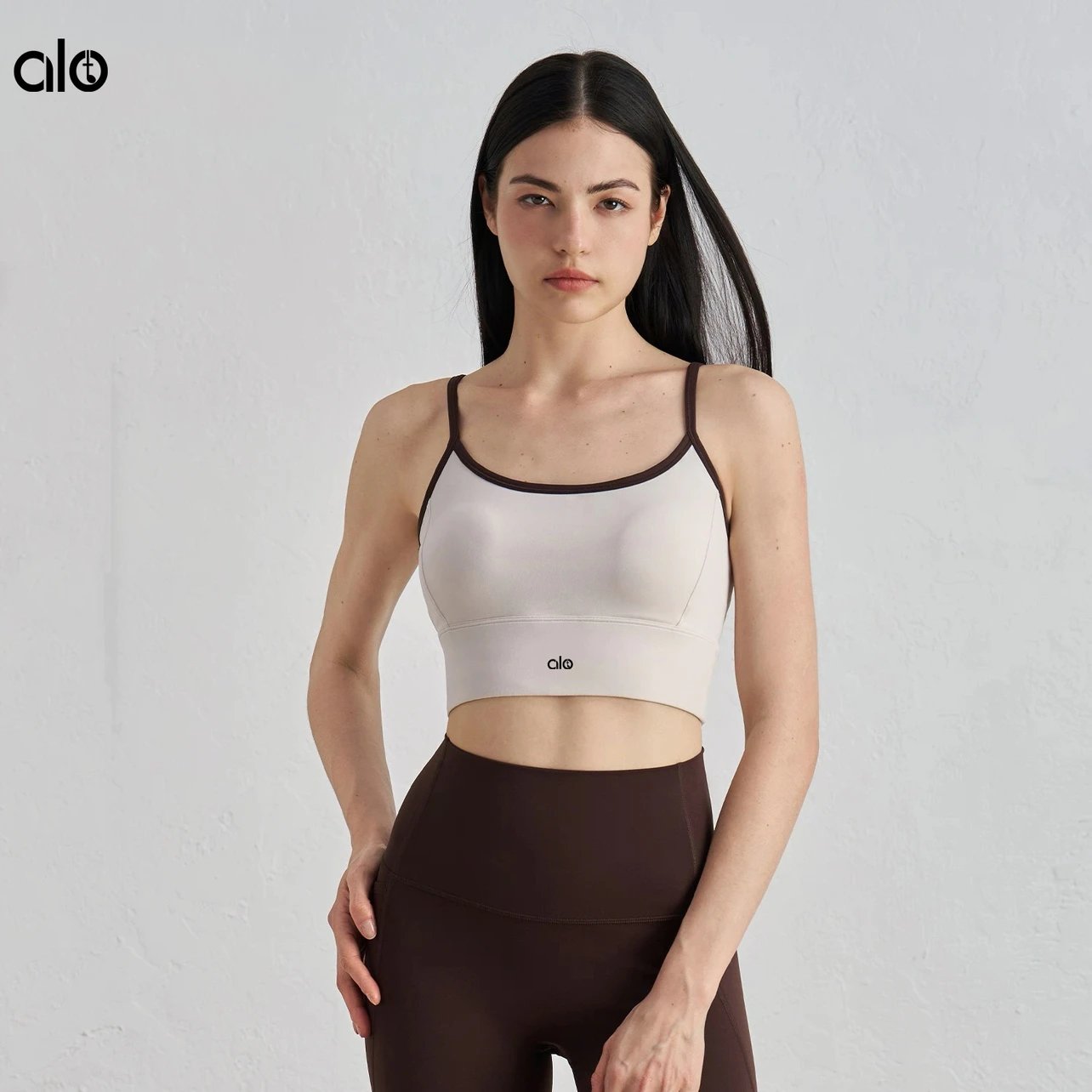 Alo Black and White Strappy Sports Bra Activewear - 3