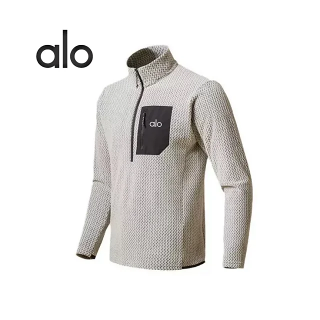 Alo Hoodies & Sweatshirts Textured Half-Zip Mock-Neck Sweatshirt with Chest Pocket product detail image 2