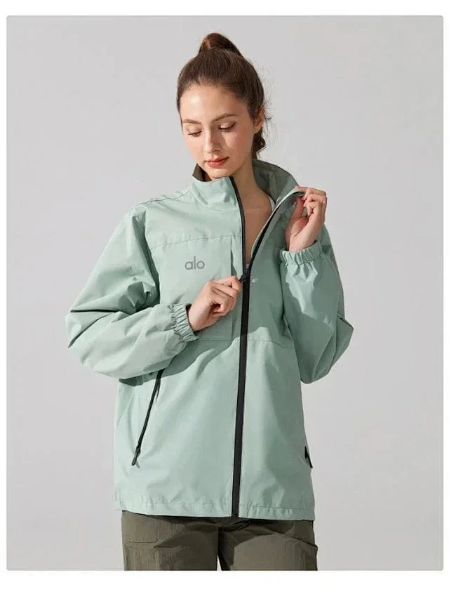 Alo Yoga Jackets Stand-collar zip windbreaker jacket product detail image 6