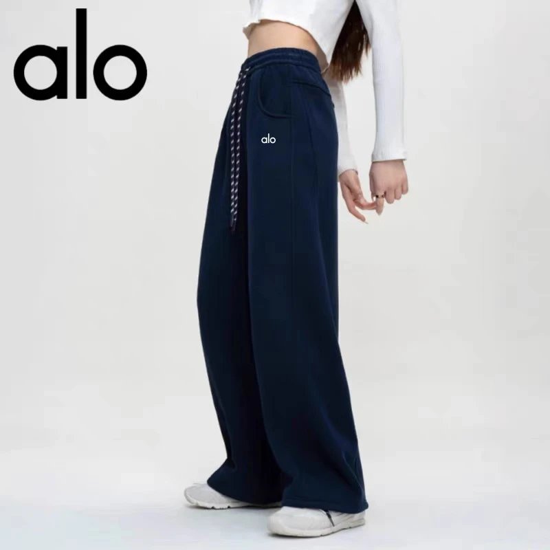 Alo Yoga Trousers Fleece-lined wide-leg drawstring sweatpants image 7