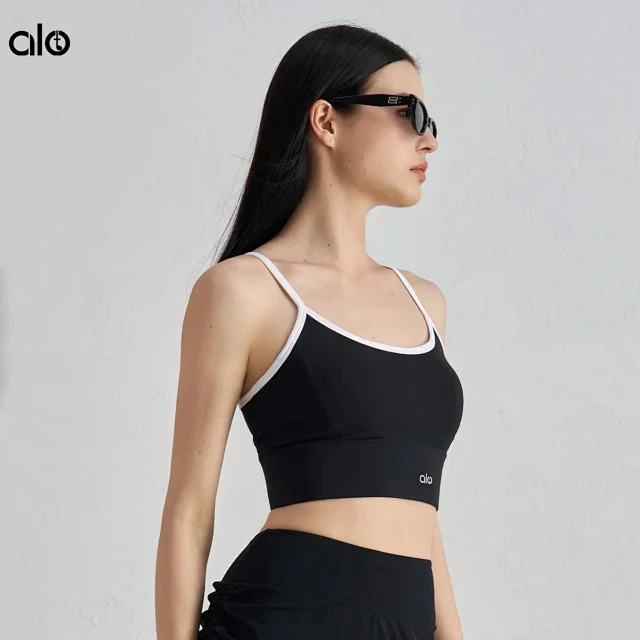 Alo Underwear Contrast-Trim Spaghetti-Strap Sports Bra product detail image 3