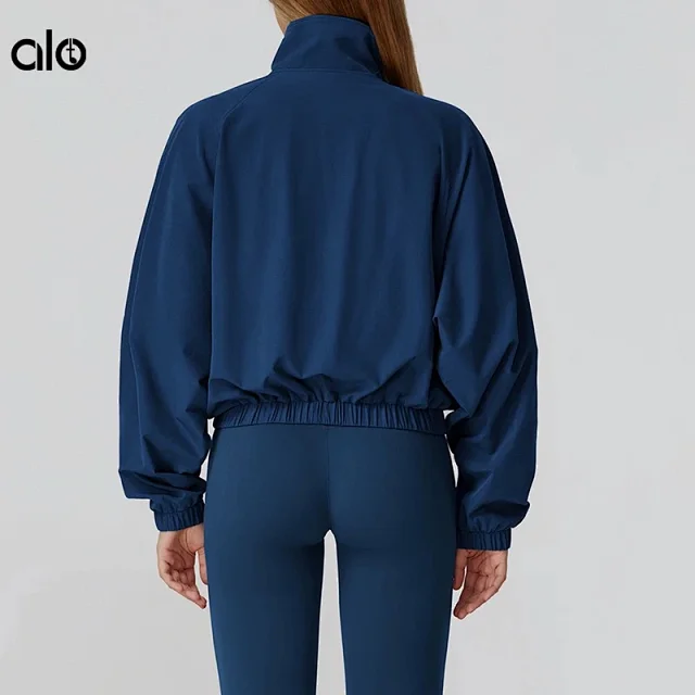 Alo Yoga Jackets Cropped Zip-Up Jacket with Stand Collar product detail image 2