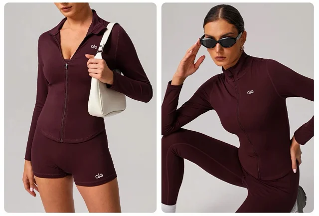 Alo Yoga Jackets Fitted full-zip stand-collar jacket product detail image 21