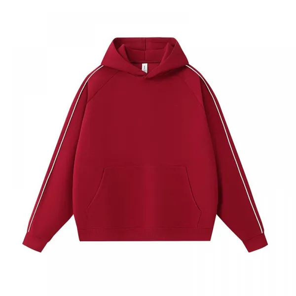 Design Basic Stripe Hoodie Red - 10