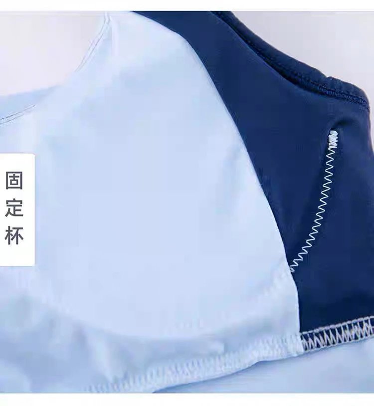 Alo Yoga Light Blue and Navy Sports Bra Activewear - 35