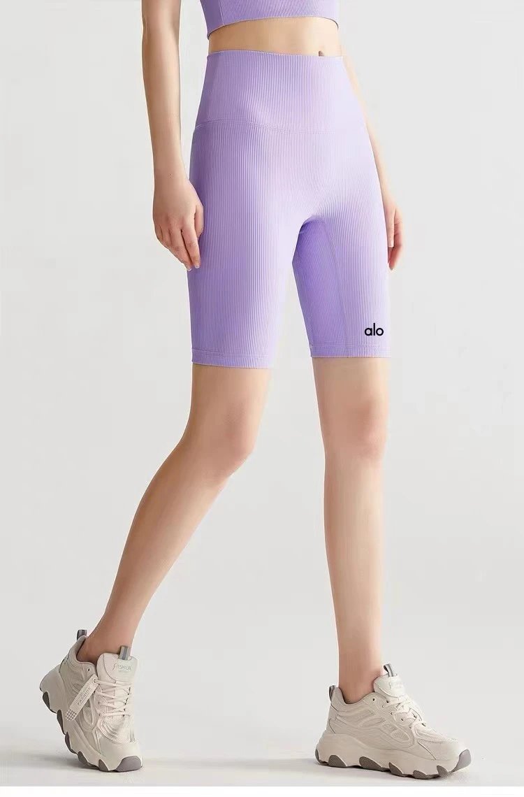 Alo Yoga Shorts High-Waisted Ribbed Biker image 9