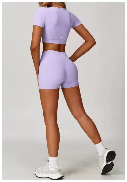 Design Cutout Crop Top Pink Activewear - 29