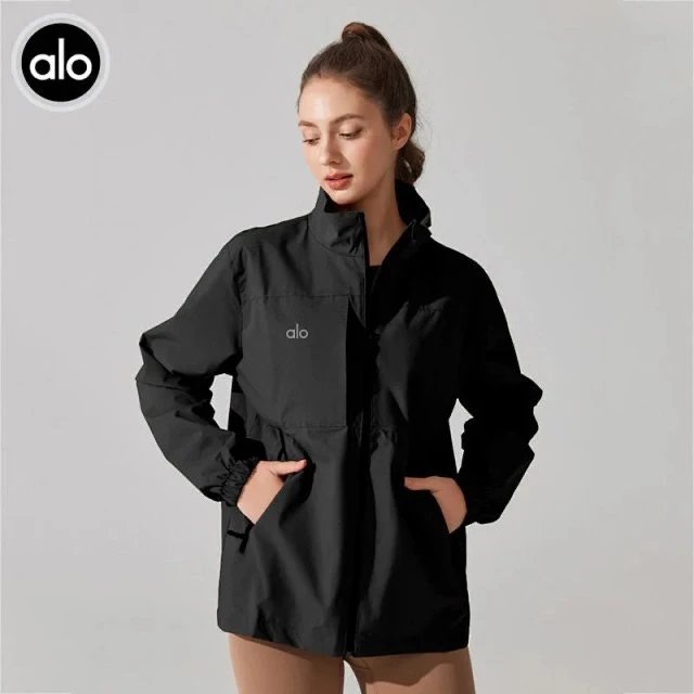 Alo Windbreaker Jacket Rust Orange Outerwear - 6