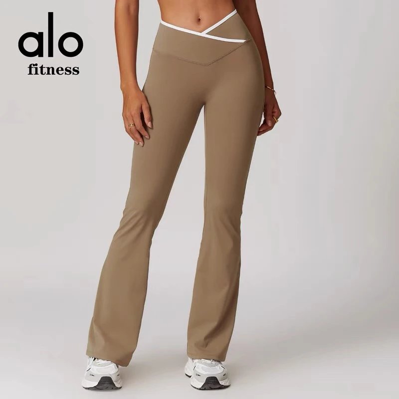 Alo Yoga Shorts High-waisted contrast crossover waistband biker image 6