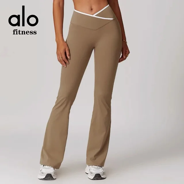 Alo Yoga Shorts High-waisted contrast crossover waistband biker product detail image 6