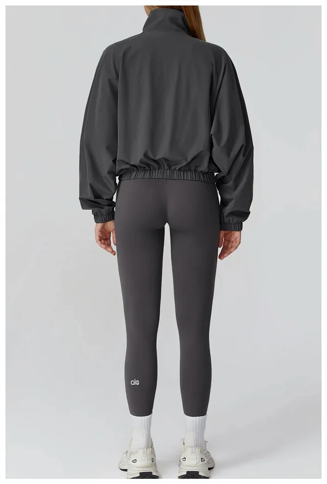 Alo Yoga Jackets Cropped Zip-Up Jacket with Stand Collar product detail image 29
