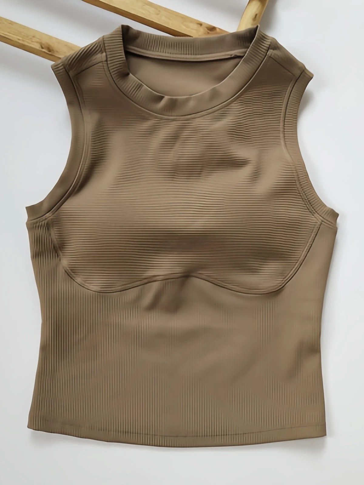 Unbranded Vests Ribbed built-in bra tank top image 5