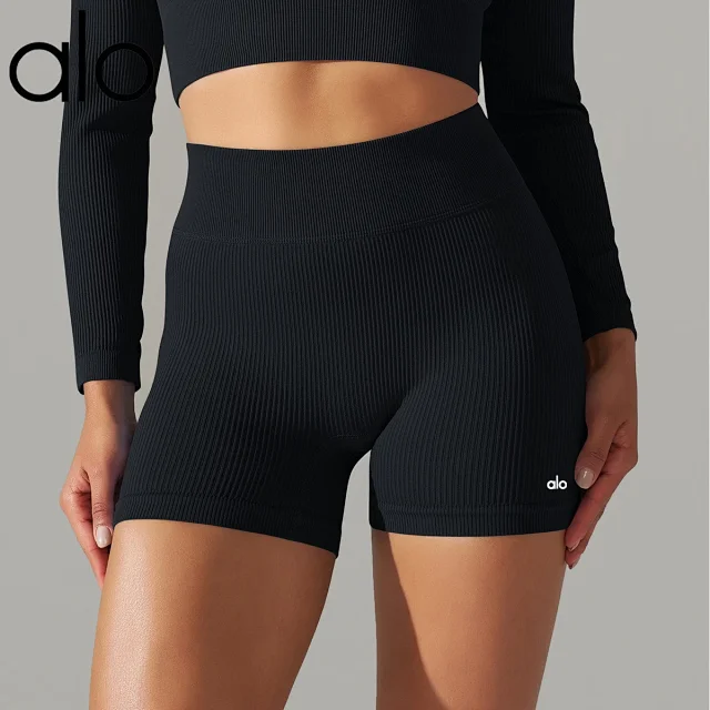 Alo Shorts Ribbed High-Waist Biker product detail image 19