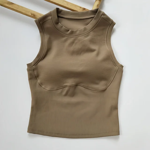 Unbranded Vests Ribbed built-in bra tank top product detail image 20