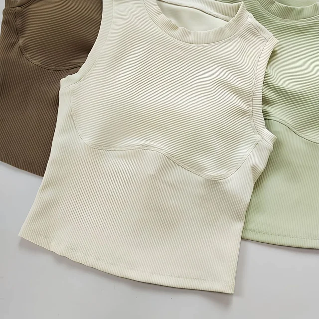 Unbranded Vests Ribbed built-in bra tank top product detail image 27