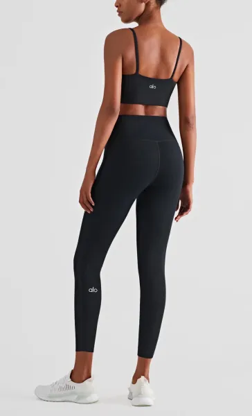 Design Seamless Crop Top and High-Waist Leggings Set Burgundy Activewear - 29