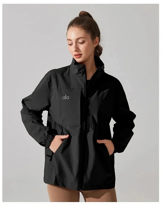 Alo Yoga Jackets Stand-collar zip windbreaker jacket product detail image 17