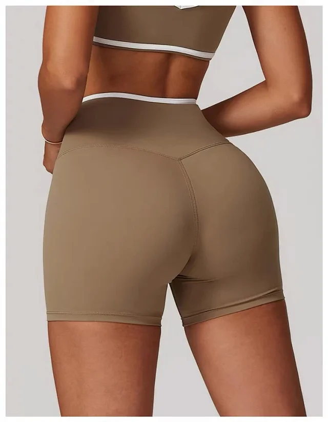 Alo Yoga Shorts High-waisted contrast crossover waistband biker product detail image 43