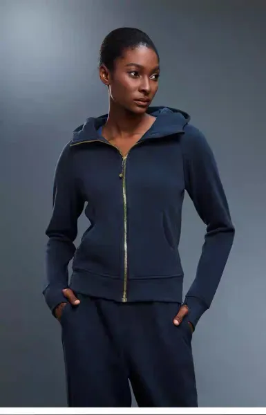 Design Fleece-Lined Zip-Up Hoodie Navy - 30