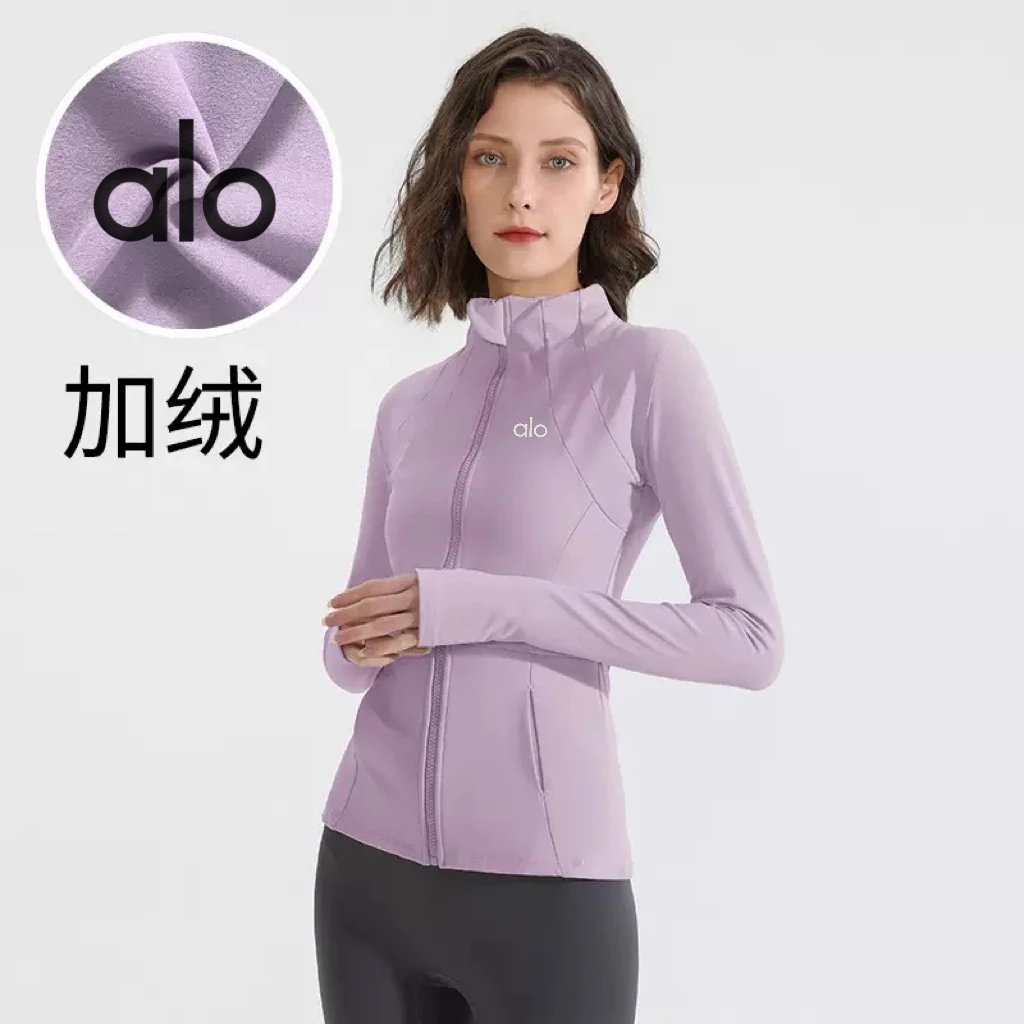 Alo Yoga Jackets Fleece-Lined High-Neck Zip-Up Jacket image 8