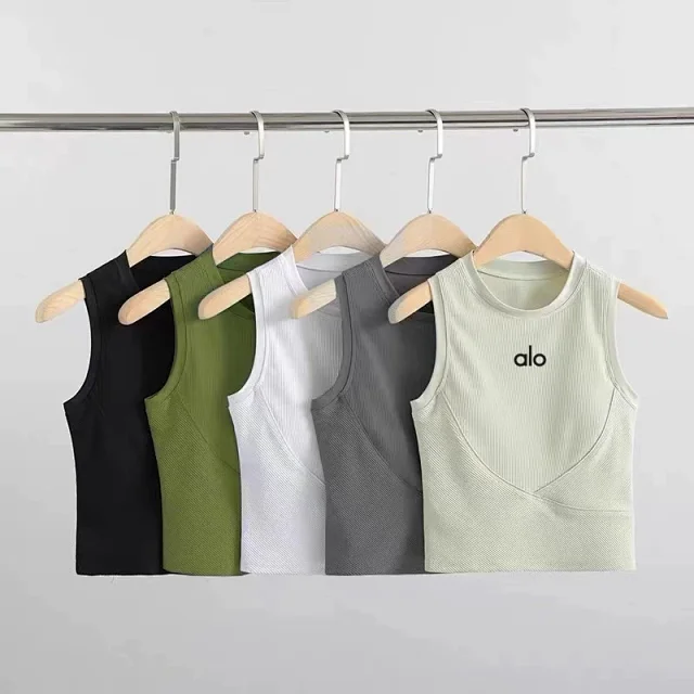Alo Yoga Vests Ribbed sleeveless athletic vest with built-in padding product detail image 24