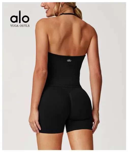 Alo Yoga Outls Halter Top Purple Activewear - 34