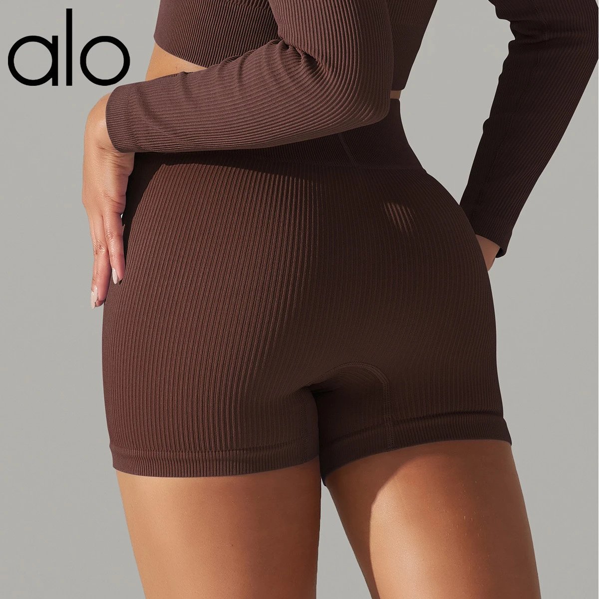 Alo Shorts Ribbed High-Waist Biker image 13