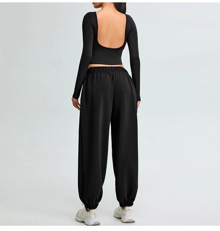 Design Wide-Leg Jogger Pants Burgundy Sweatpants - 33