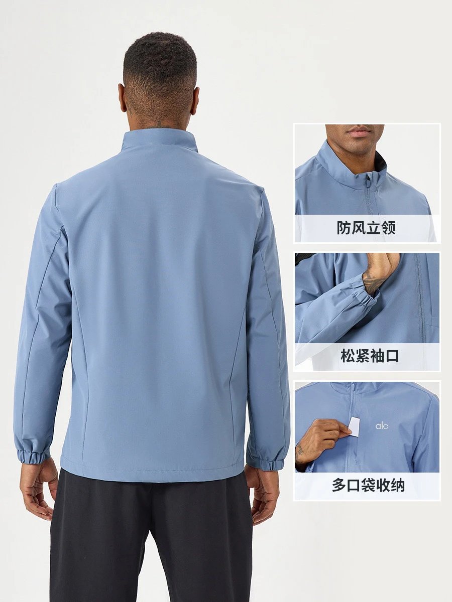 Alo Windbreaker Navy Blue Jacket - 4