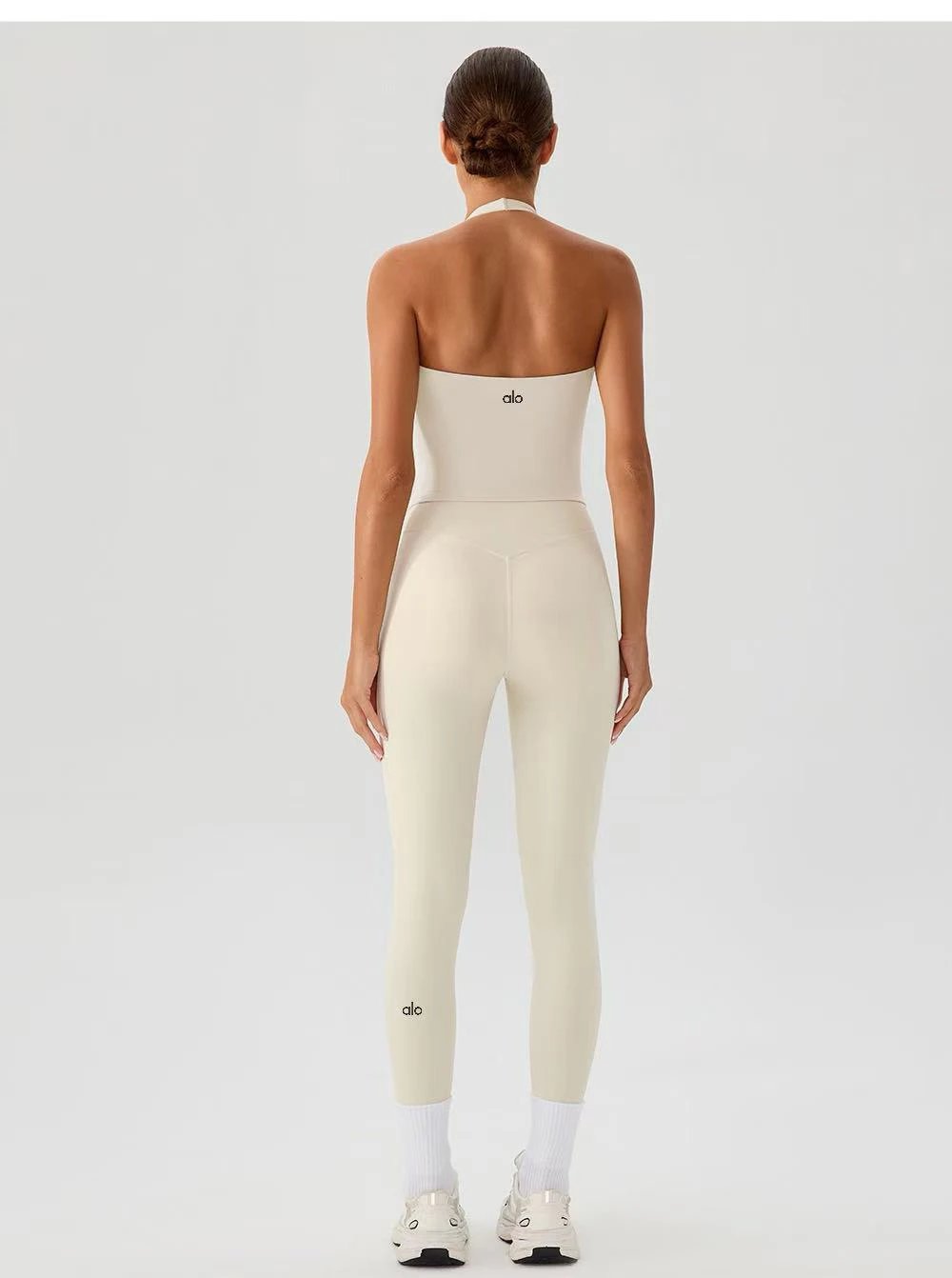 Design Wrap Halter Top Light Blue Activewear Set - 25