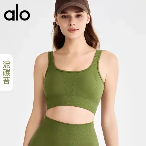 Alo Yoga High-Waisted Cutout Sports Bra Black Activewear - 7