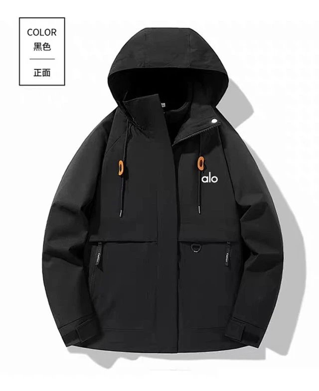Alo Moonlight Blue Hooded Windbreaker Jacket Outerwear - 9
