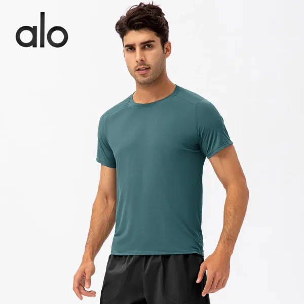 Alo Yoga Performance T-Shirt Sage Green Activewear Top - 6