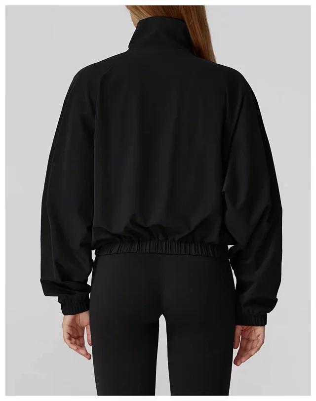 Alo Yoga Jackets Cropped Zip-Up Jacket with Stand Collar product detail image 49