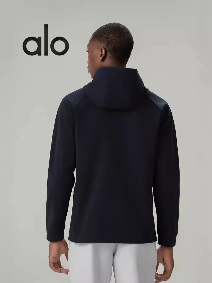 Alo Jackets Hooded full-zip jacket with contrast raglan sleeves image 2
