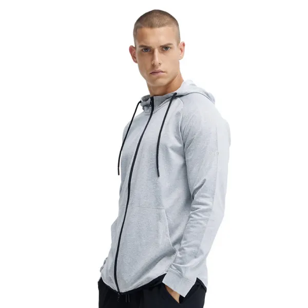 Alo Yoga Essential Zip-Up Hoodie Charcoal Gray Hoodie - 6