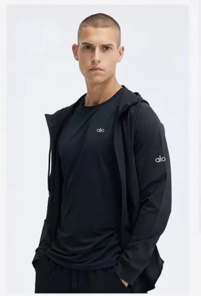 Alo Yoga Essential Zip-Up Hoodie Charcoal Gray Hoodie - 8