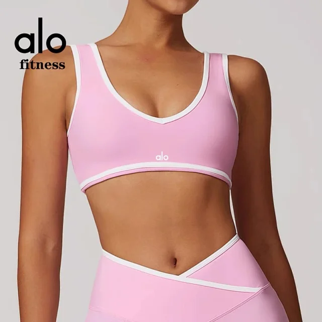Alo Yoga Shorts High-waisted contrast crossover waistband biker product detail image 16
