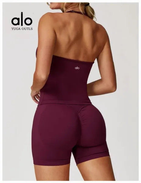 Alo Yoga Outls Halter Top Purple Activewear - 31