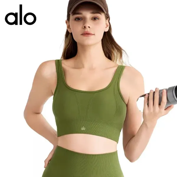 Alo Yoga High-Waisted Cutout Sports Bra Black Activewear - 6