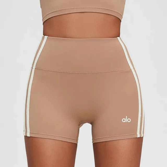 Alo Matching Sets Cropped Strappy Sports Bra and Side-Stripe Shorts Set product detail image 11
