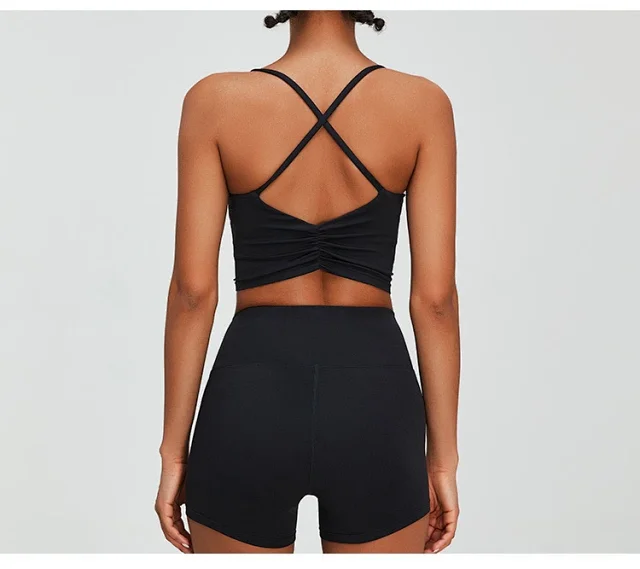 Alo Matching Sets Cropped Strappy Sports Bra and Side-Stripe Shorts Set product detail image 39