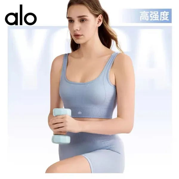 Alo Yoga High-Waisted Cutout Sports Bra Black Activewear - 5