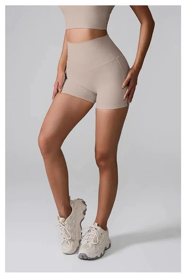 Alo Yoga Shorts High-waisted crossover-back cutout biker product detail image 22