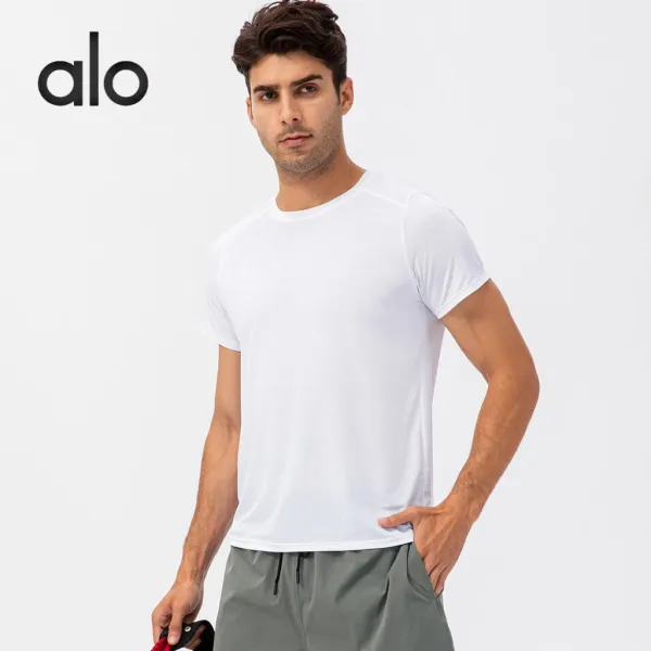 Alo Yoga Performance T-Shirt Sage Green Activewear Top - 8