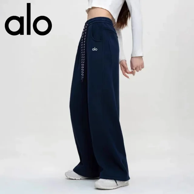 Alo Yoga Trousers Fleece-lined wide-leg drawstring sweatpants product detail image 1