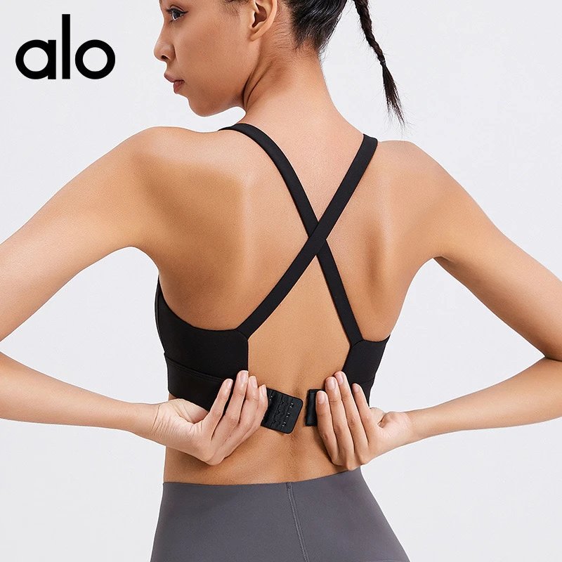 Alo Black Crossback Sports Bra