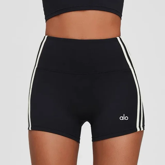 Alo Matching Sets Cropped Strappy Sports Bra and Side-Stripe Shorts Set product detail image 10